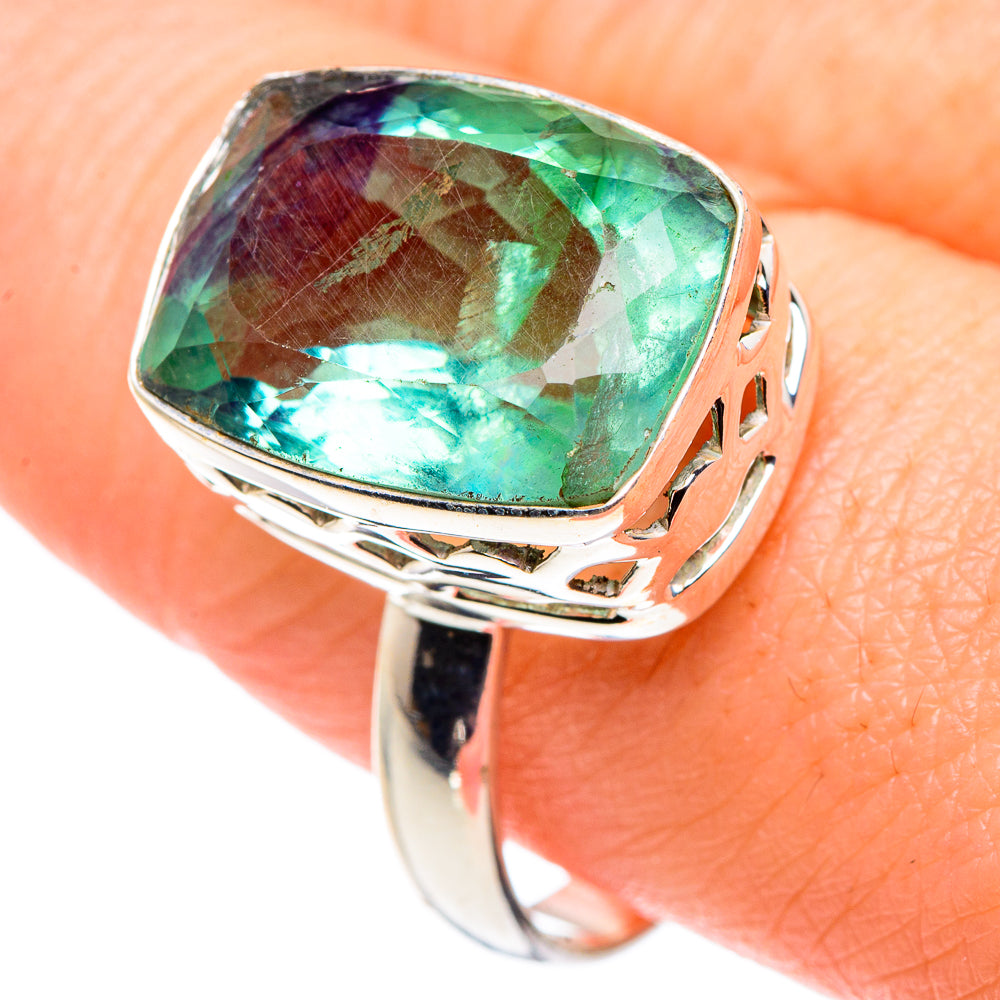 Green Fluorite Rings handcrafted by Anasilvercos - RING89484