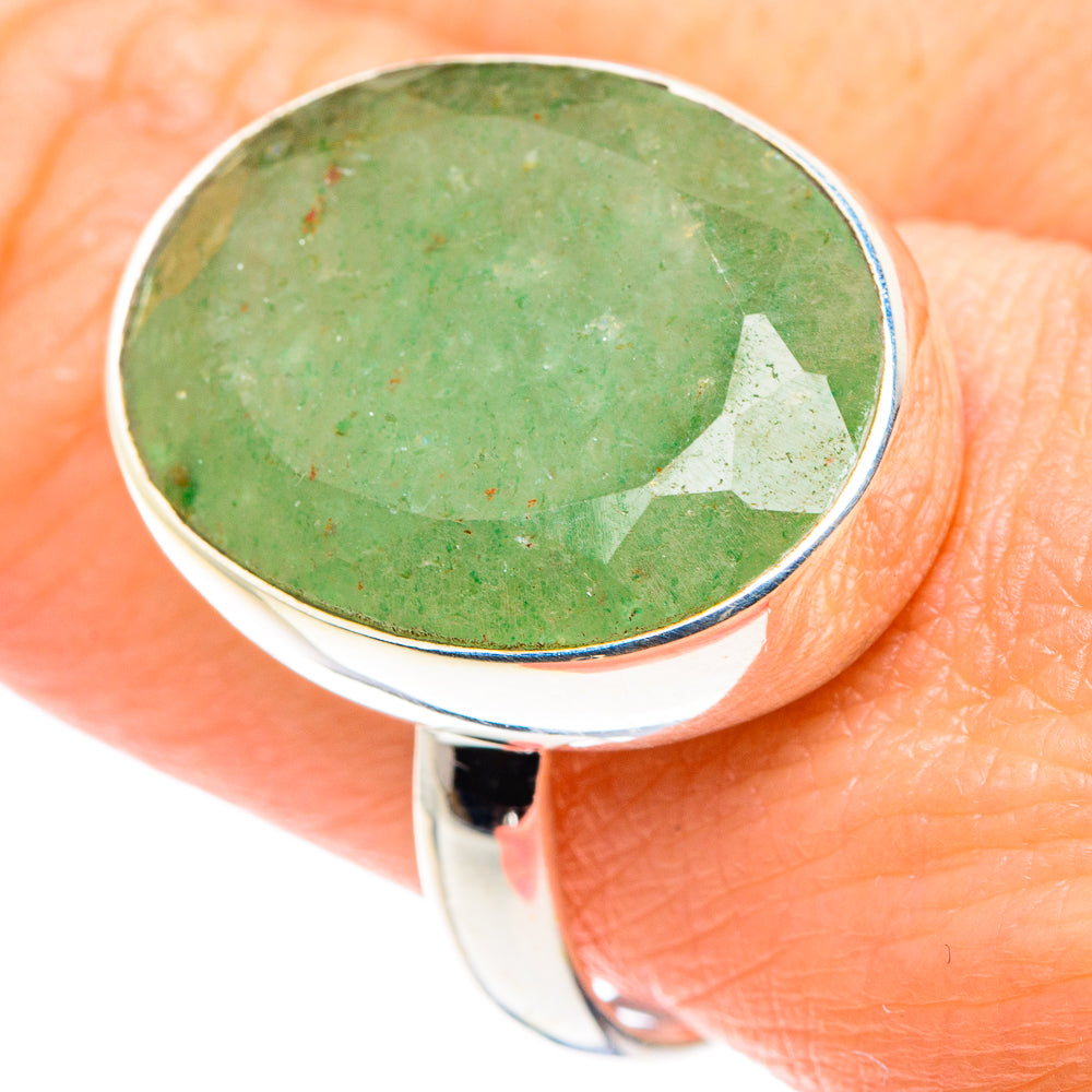 Green Aventurine Rings handcrafted by Anasilvercos - RING89487