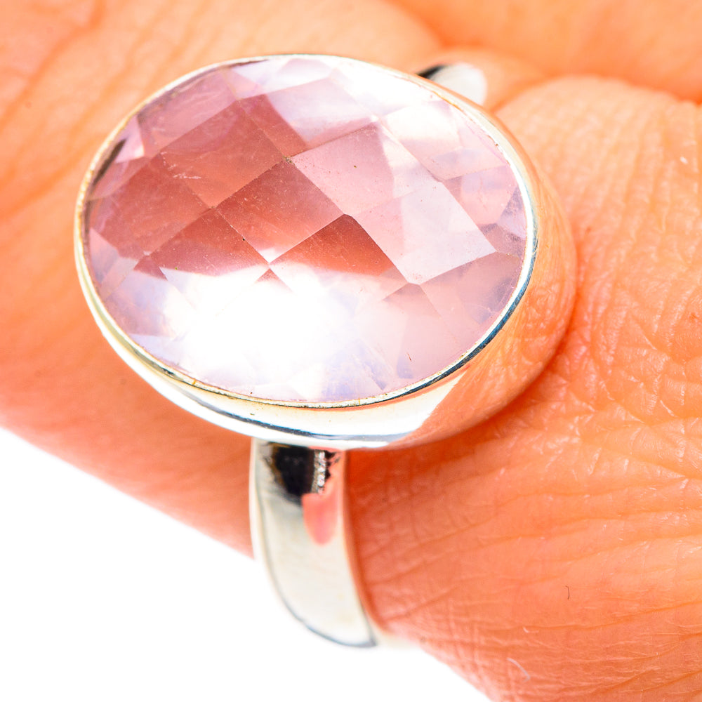 Rose Quartz Rings handcrafted by Anasilvercos - RING89494