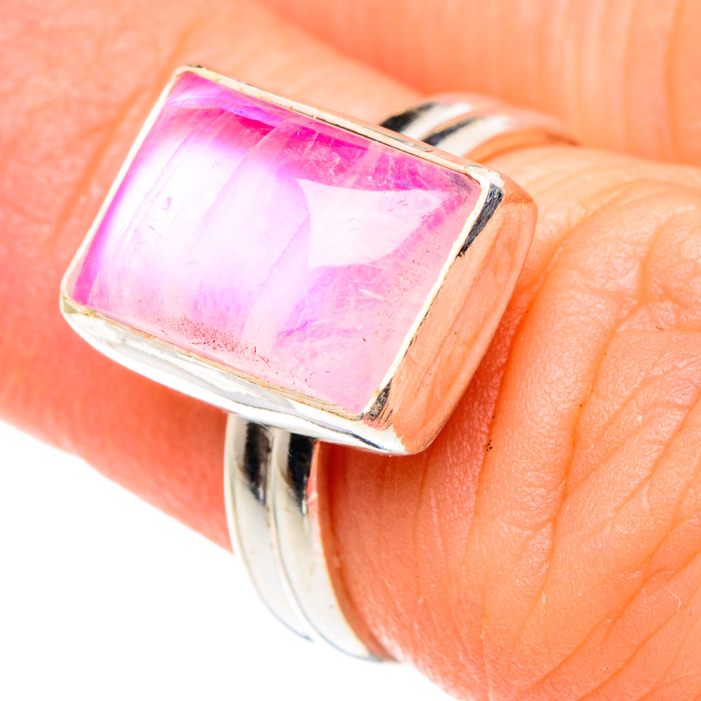 Pink Moonstone Rings handcrafted by Anasilvercos - RING89524
