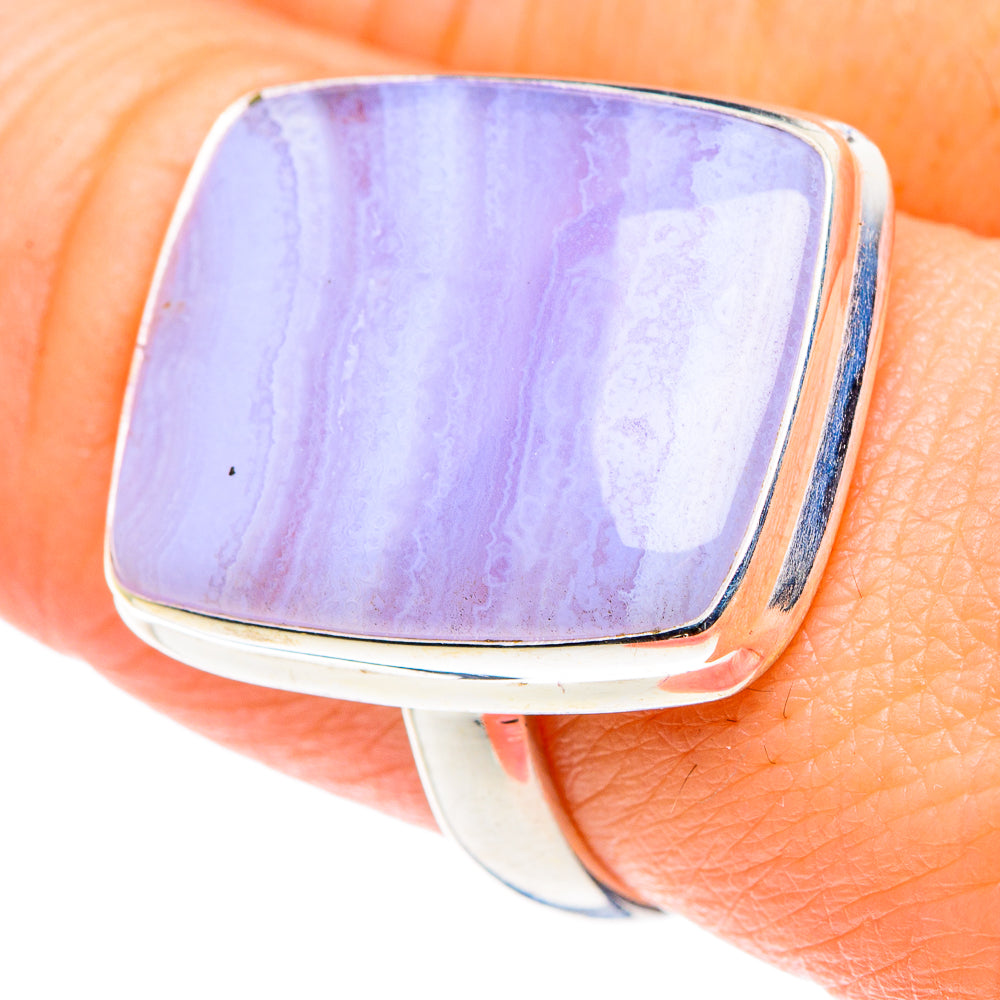 Blue Lace Agate Rings handcrafted by Anasilvercos - RING89532