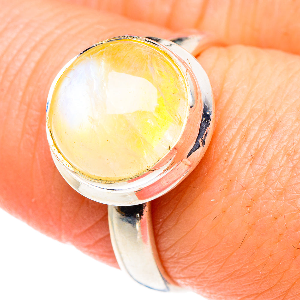 Yellow Moonstone Rings handcrafted by Anasilvercos - RING89539