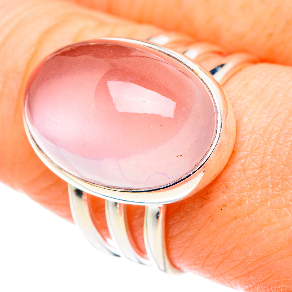 Rose Quartz Rings handcrafted by Anasilvercos - RING89556