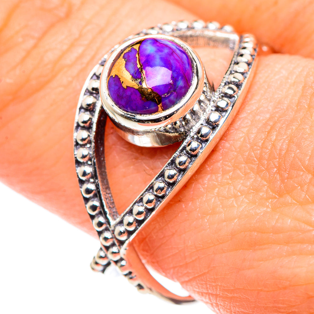 Purple Copper Composite Turquoise Rings handcrafted by Anasilvercos - RING89559