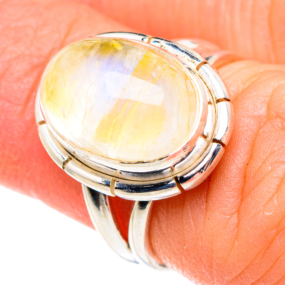 Yellow Moonstone Rings handcrafted by Anasilvercos - RING89568