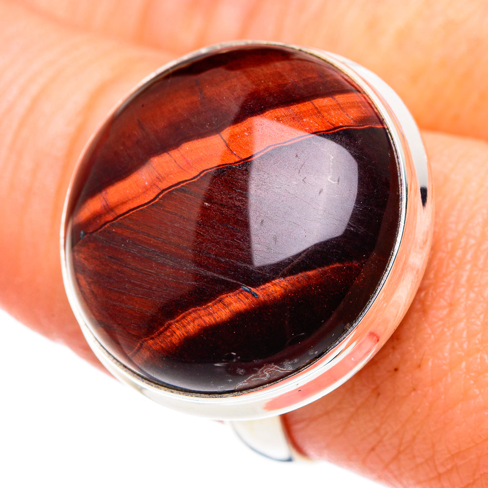 Red Tiger Eye Rings handcrafted by Anasilvercos - RING89615