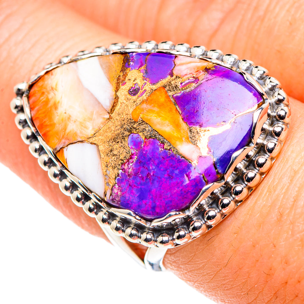 Purple Copper Composite Turquoise Rings handcrafted by Anasilvercos - RING89627