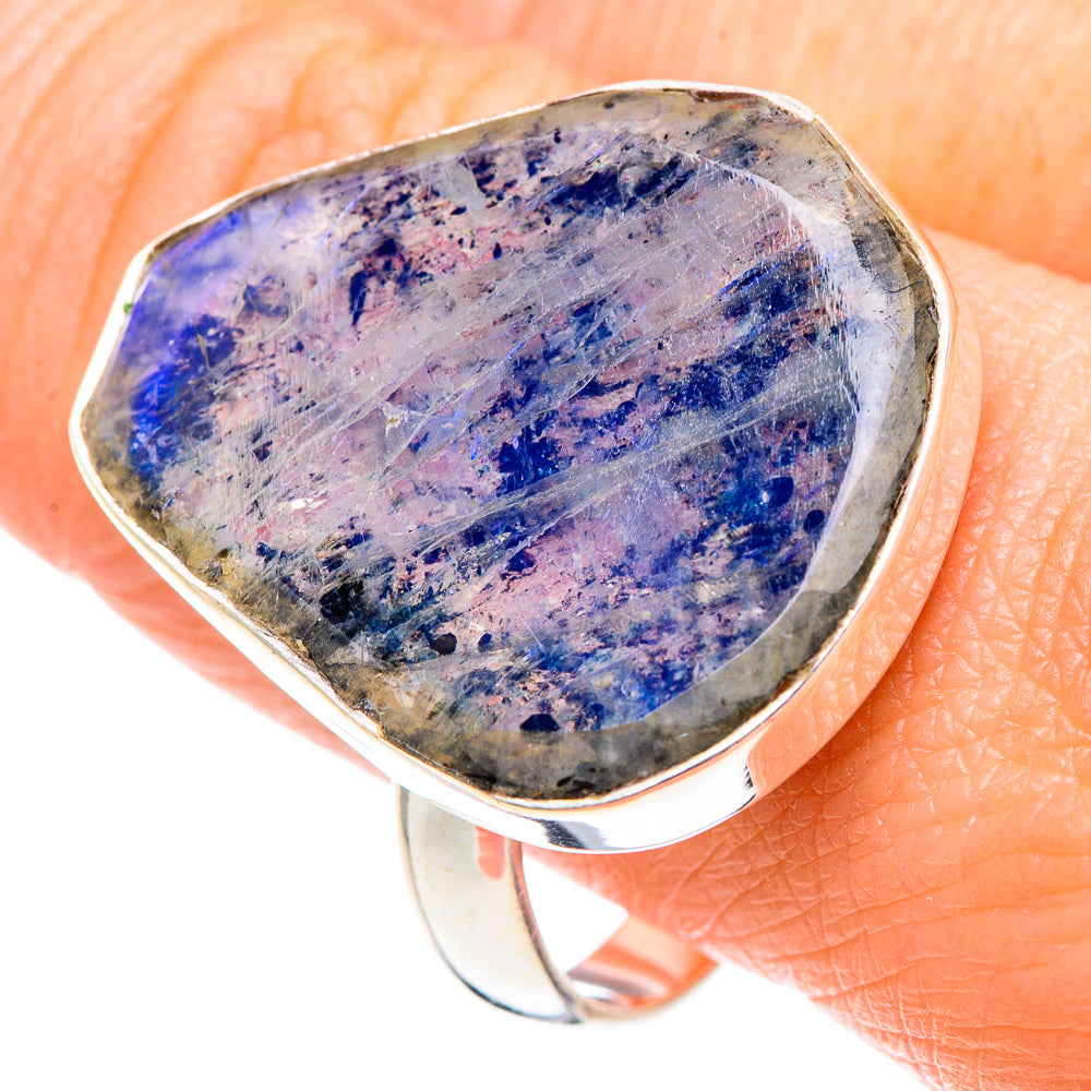 Rainbow Moonstone Rings handcrafted by Anasilvercos - RING89636
