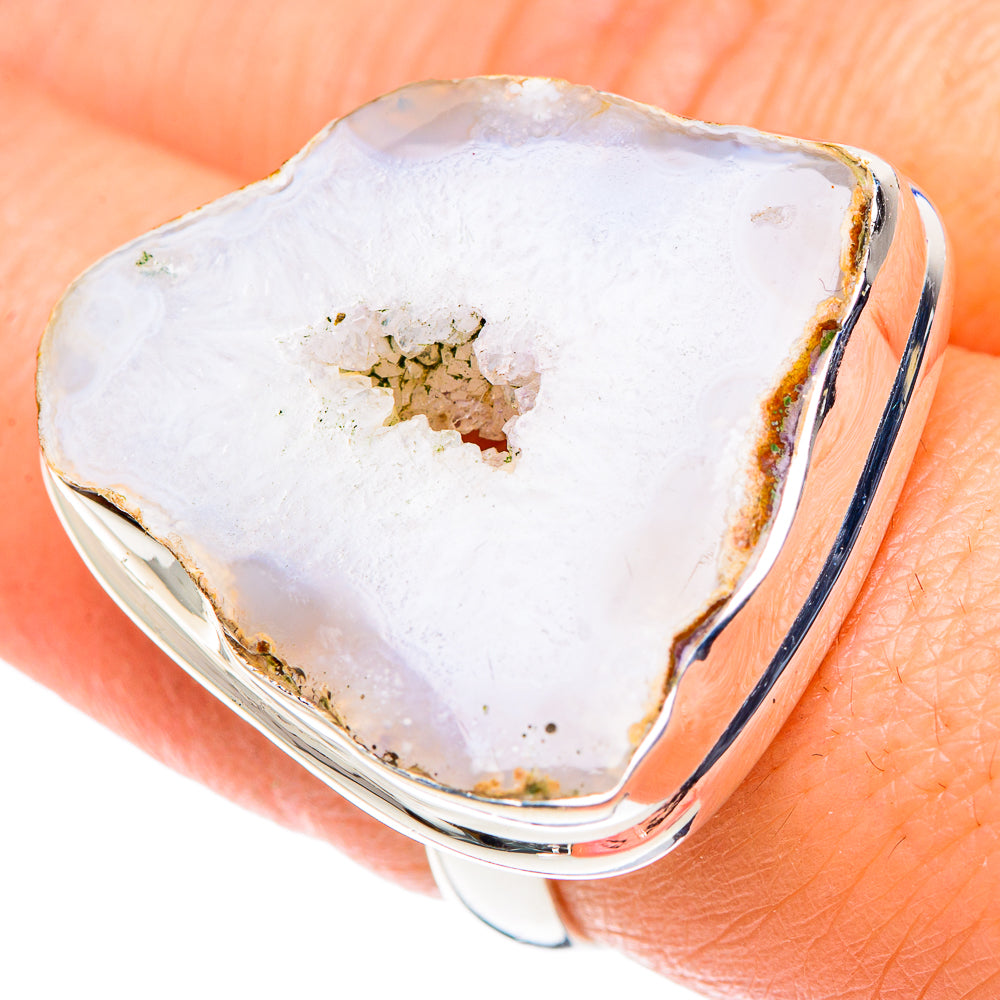 White Geode Slice Rings handcrafted by Anasilvercos - RING89637