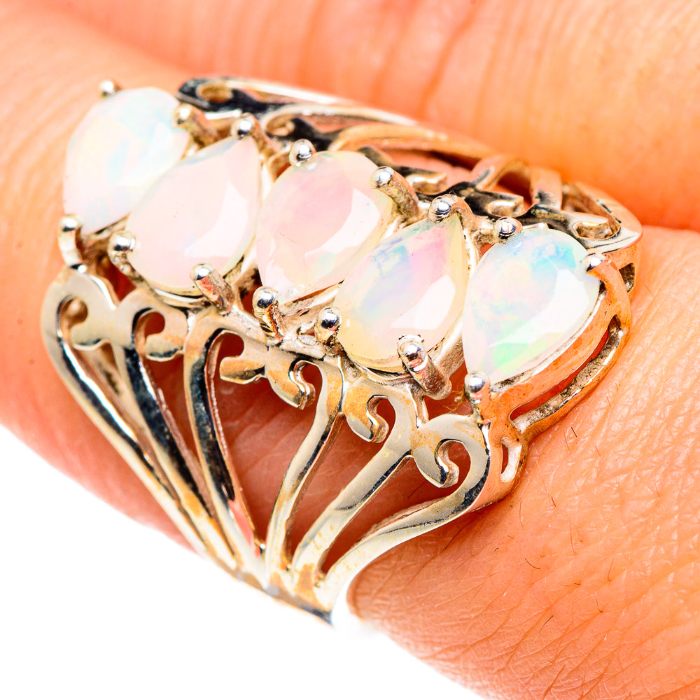 Rainbow Moonstone Rings handcrafted by Anasilvercos - RING89640