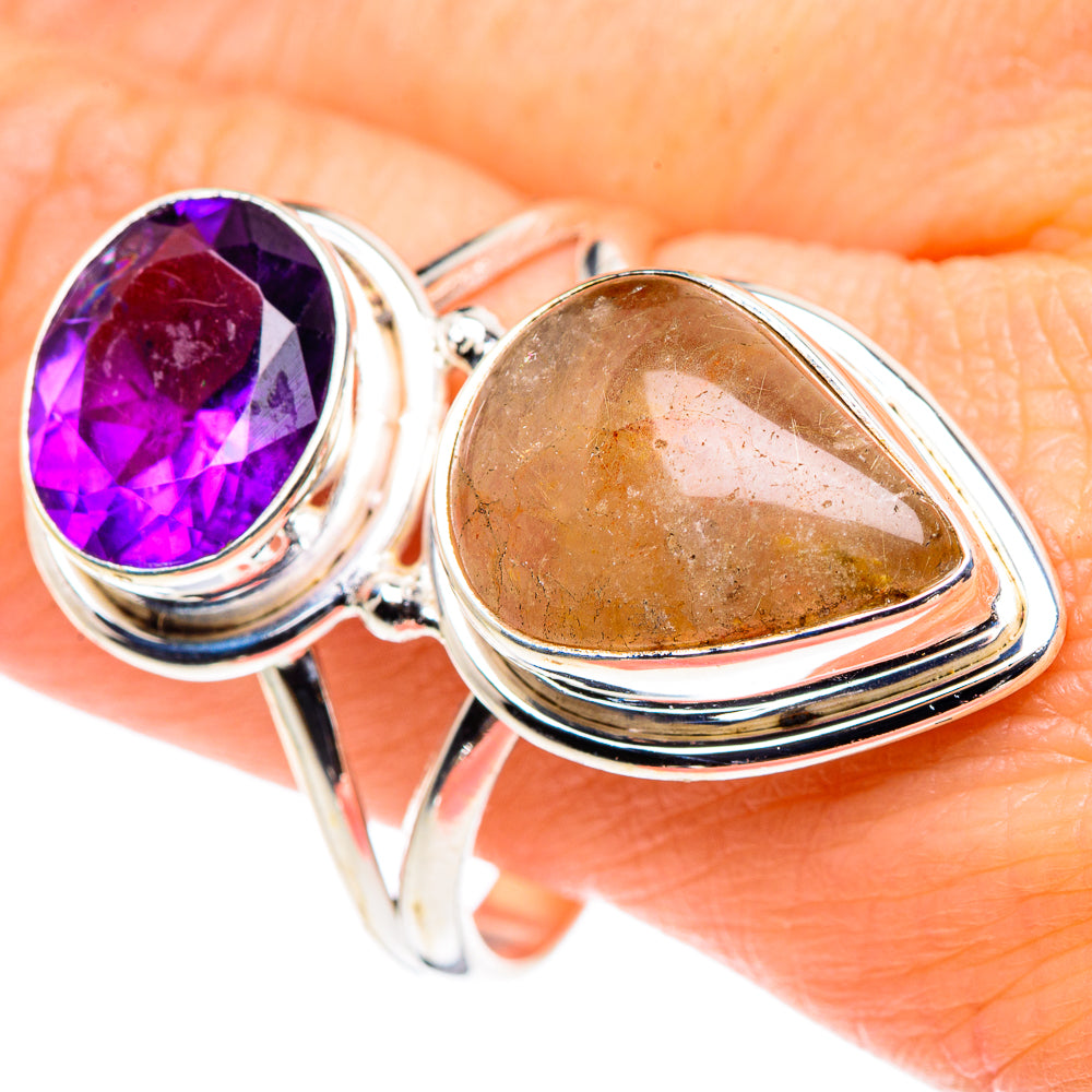 Rainbow Moonstone Rings handcrafted by Anasilvercos - RING89669