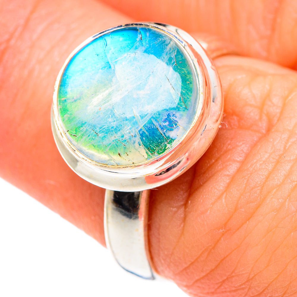 Rainbow Moonstone Rings handcrafted by Anasilvercos - RING89680
