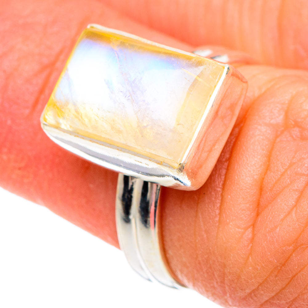 Yellow Moonstone Rings handcrafted by Anasilvercos - RING89708