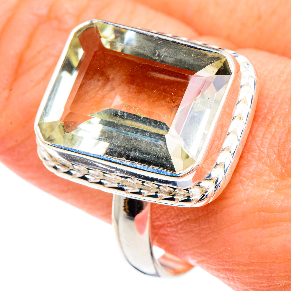 Green Amethyst Rings handcrafted by Anasilvercos - RING89718