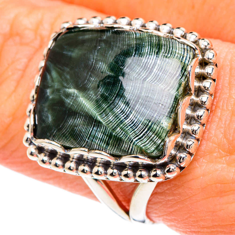 Seraphinite Rings handcrafted by Anasilvercos - RING89720