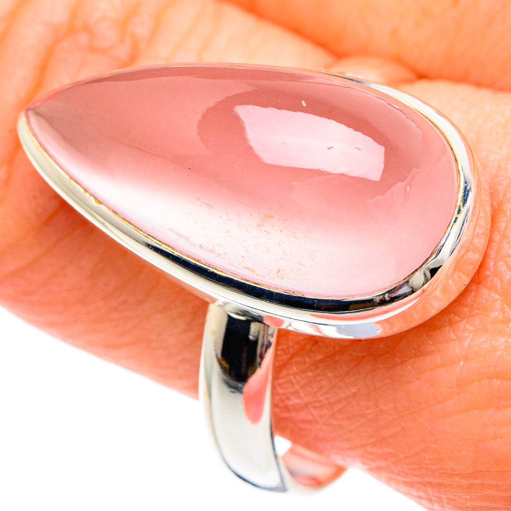 Rose Quartz Rings handcrafted by Anasilvercos - RING89726