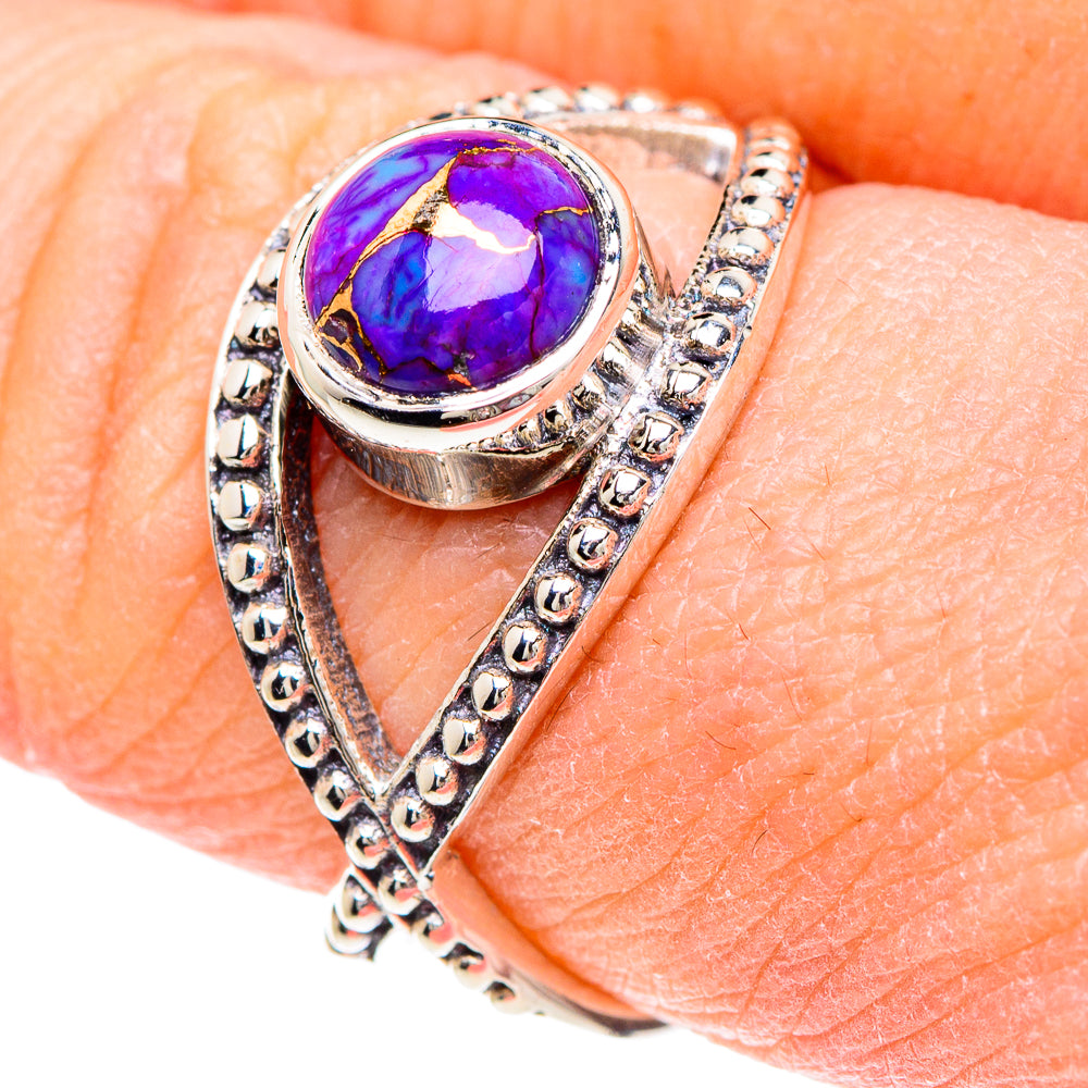Purple Copper Composite Turquoise Rings handcrafted by Anasilvercos - RING89729