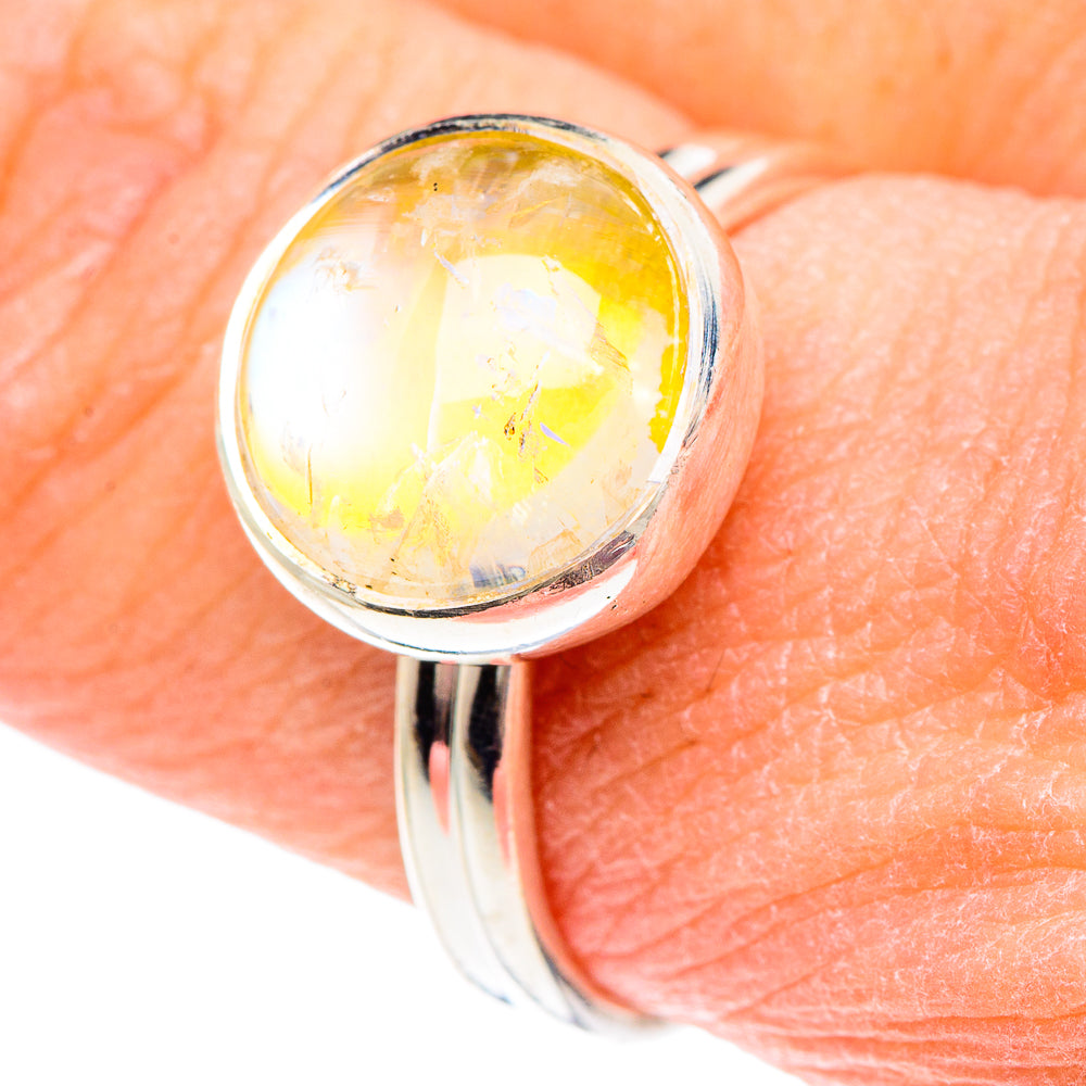 Yellow Moonstone Rings handcrafted by Anasilvercos - RING89741