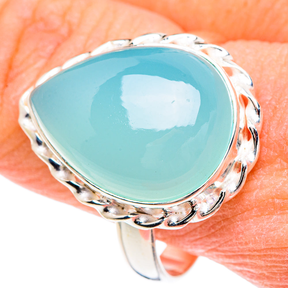 Aqua Chalcedony Rings handcrafted by Anasilvercos - RING89743