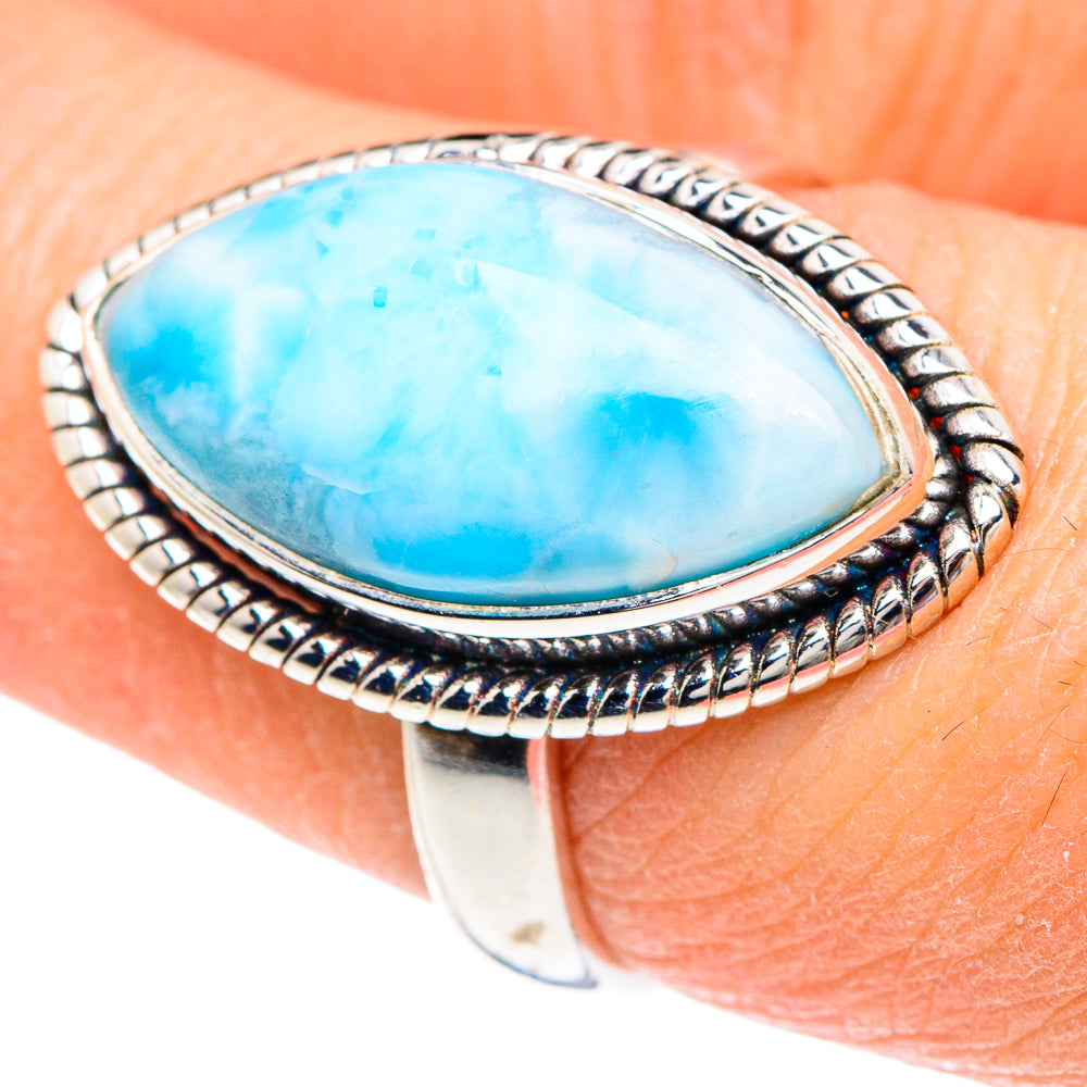 Larimar Rings handcrafted by Anasilvercos - RING89745