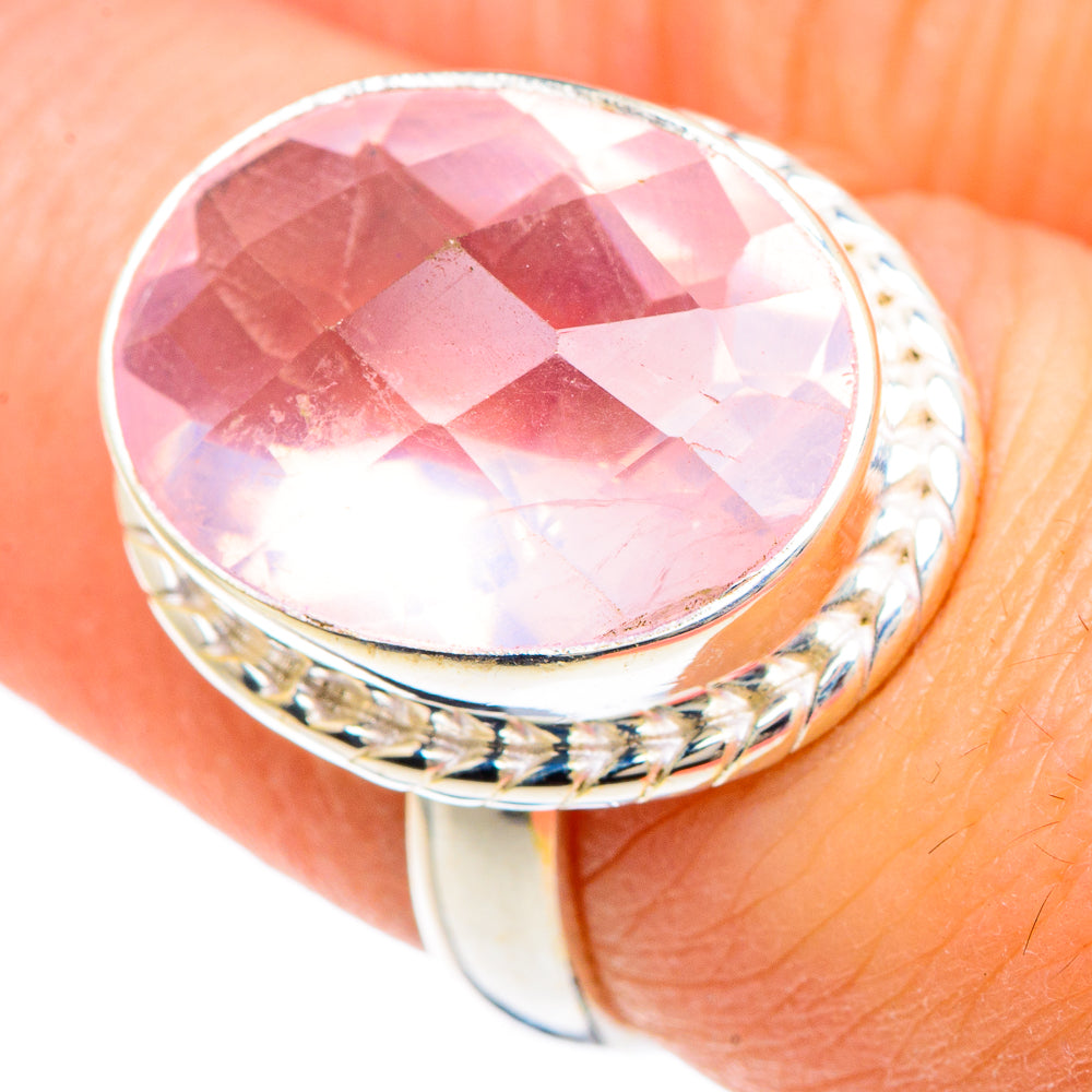 Rose Quartz Rings handcrafted by Anasilvercos - RING89761