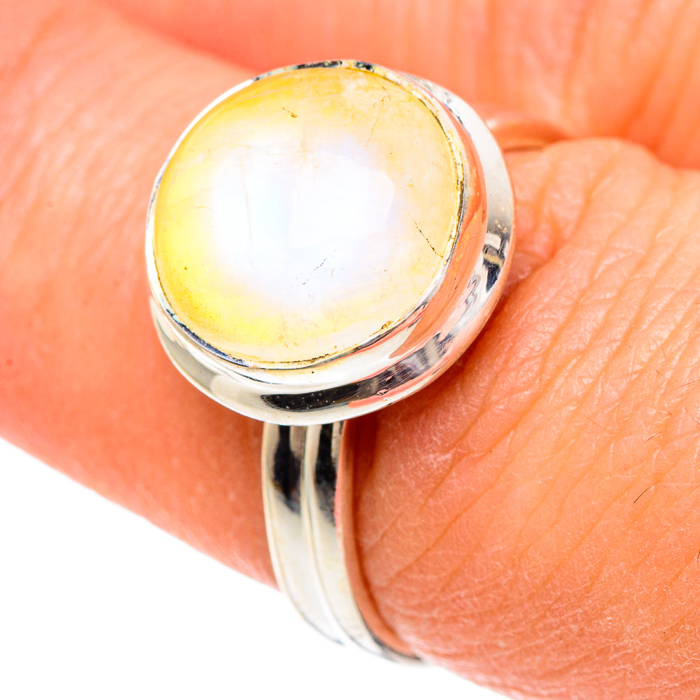 Yellow Moonstone Rings handcrafted by Anasilvercos - RING89806