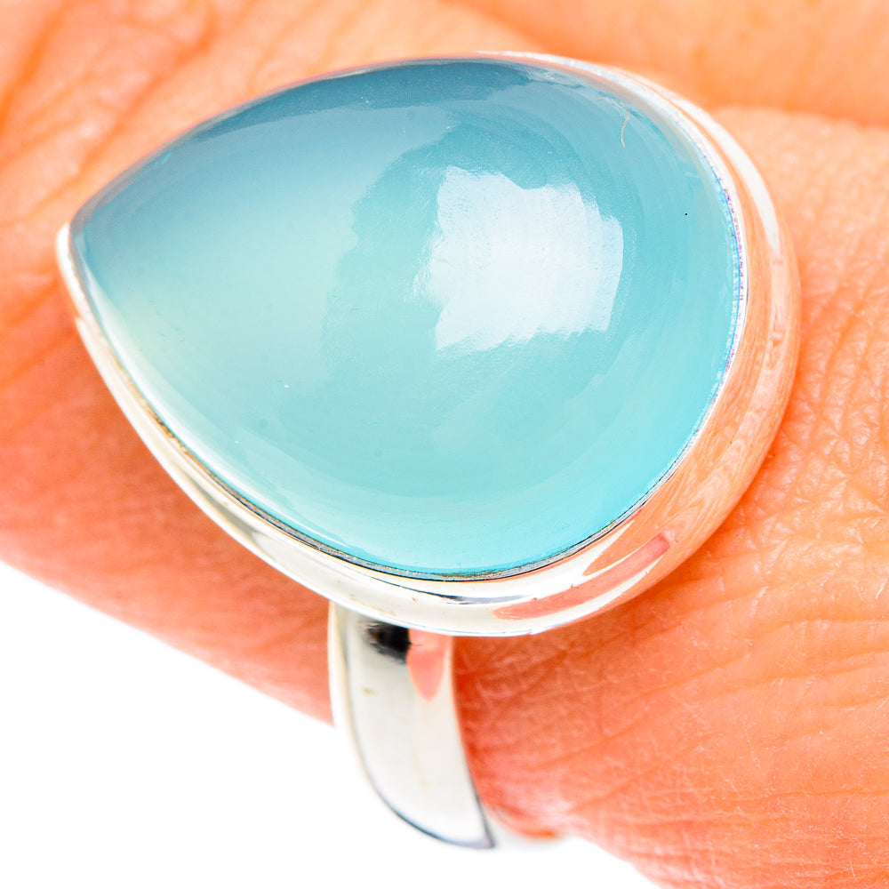 Aqua Chalcedony Rings handcrafted by Anasilvercos - RING89809