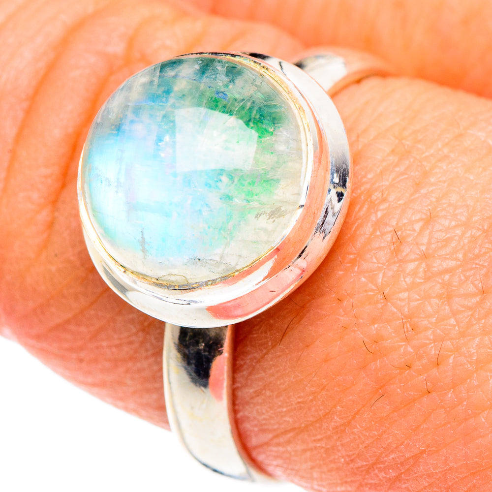 Green Moonstone Rings handcrafted by Anasilvercos - RING89815