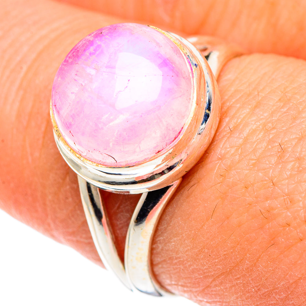 Pink Moonstone Rings handcrafted by Anasilvercos - RING89823