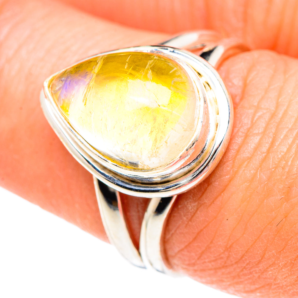Yellow Moonstone Rings handcrafted by Anasilvercos - RING89839