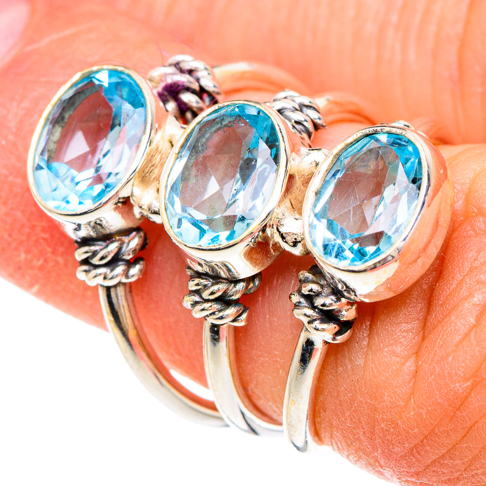 Blue Copper Composite Turquoise Rings handcrafted by Anasilvercos - RING89841