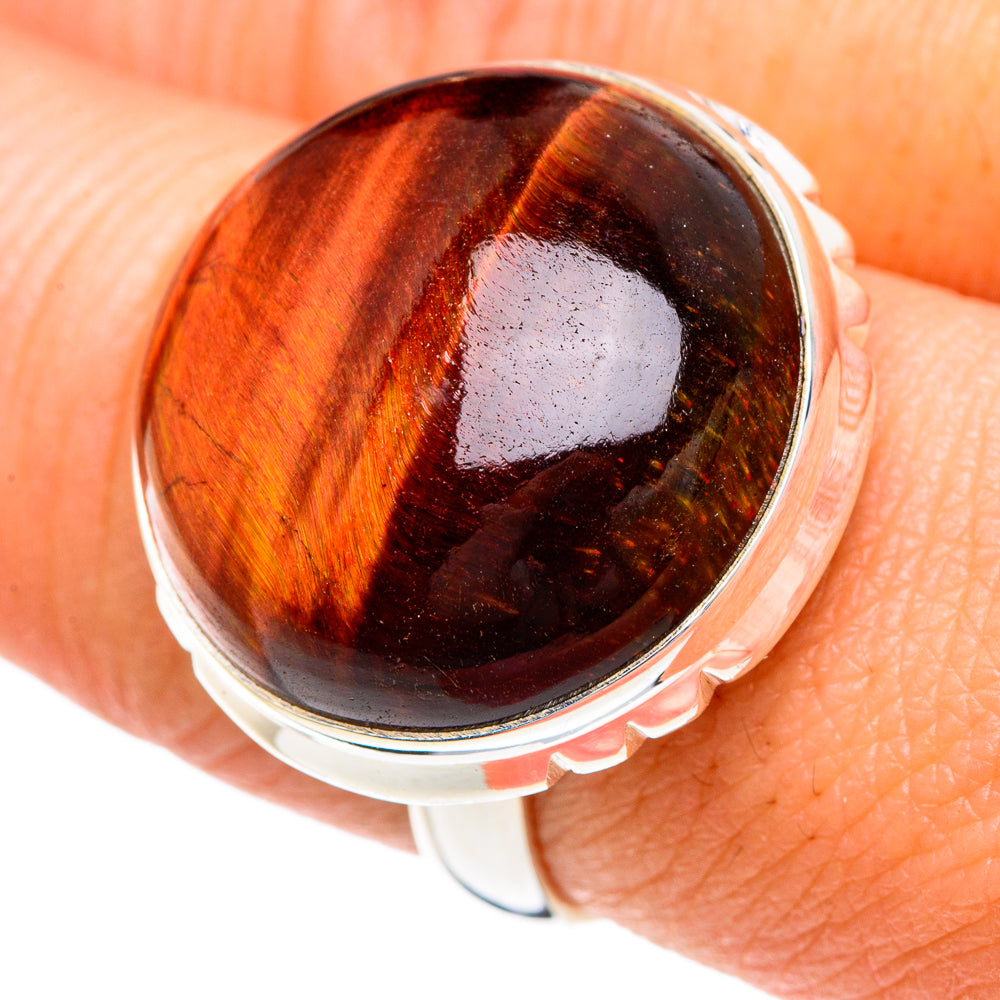 Red Tiger Eye Rings handcrafted by Anasilvercos - RING89925