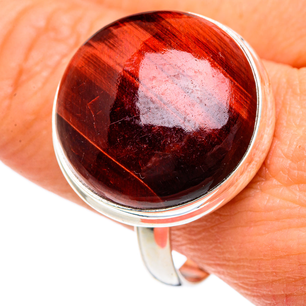 Red Tiger Eye Rings handcrafted by Anasilvercos - RING89965
