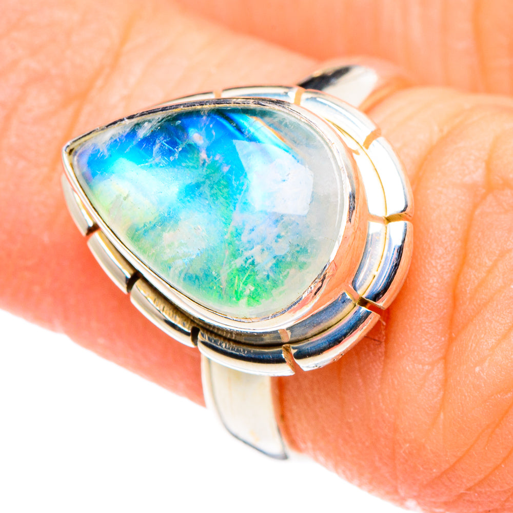 Green Moonstone Rings handcrafted by Anasilvercos - RING89999