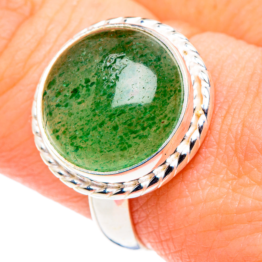 Green Aventurine Rings handcrafted by Anasilvercos - RING90002