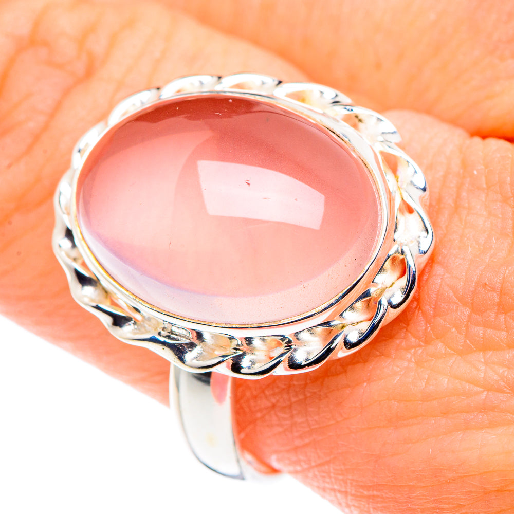 Rose Quartz Rings handcrafted by Anasilvercos - RING90011
