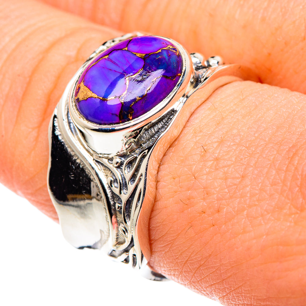 Purple Copper Composite Turquoise Rings handcrafted by Anasilvercos - RING90014