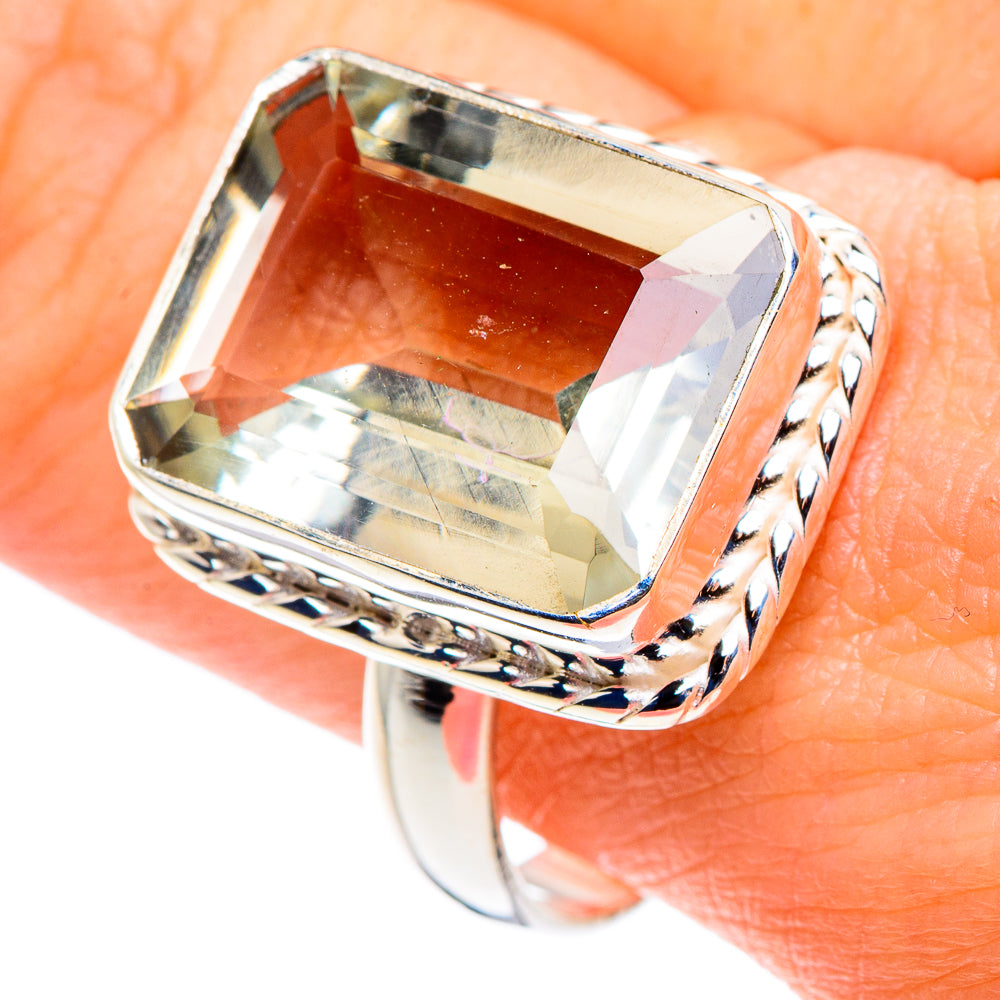 Green Amethyst Rings handcrafted by Anasilvercos - RING90037