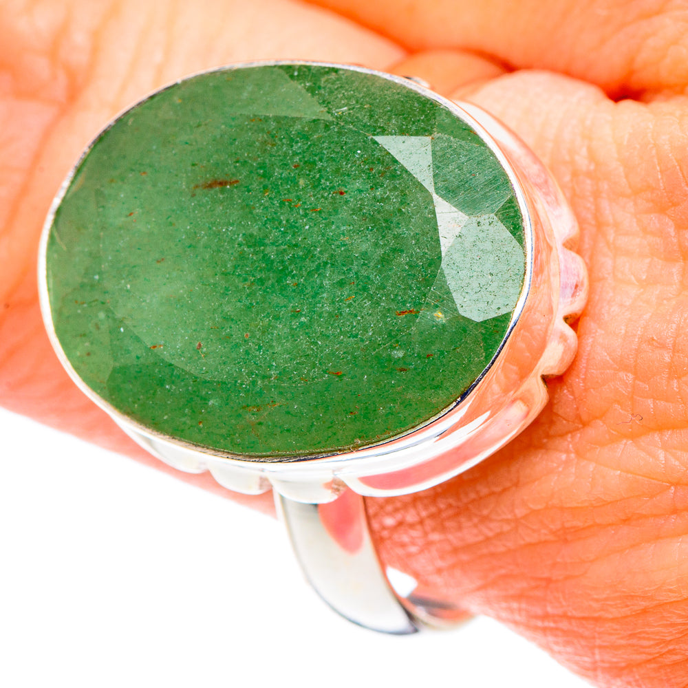 Green Aventurine Rings handcrafted by Anasilvercos - RING90038
