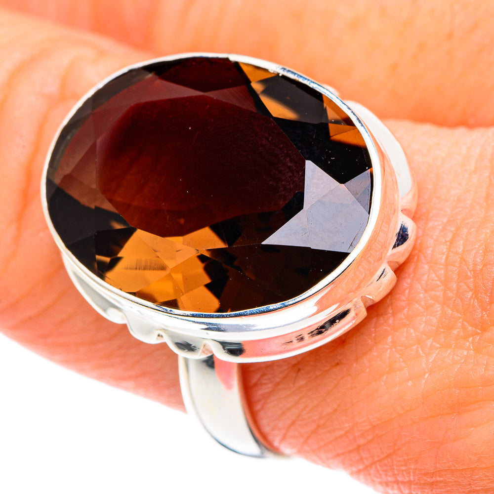 Smoky Quartz Rings handcrafted by Anasilvercos - RING90042