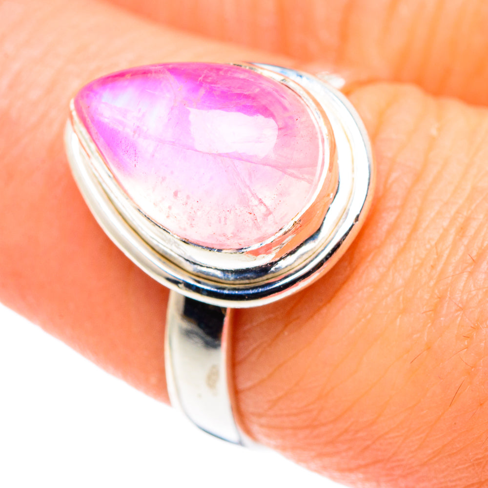 Pink Moonstone Rings handcrafted by Anasilvercos - RING90050