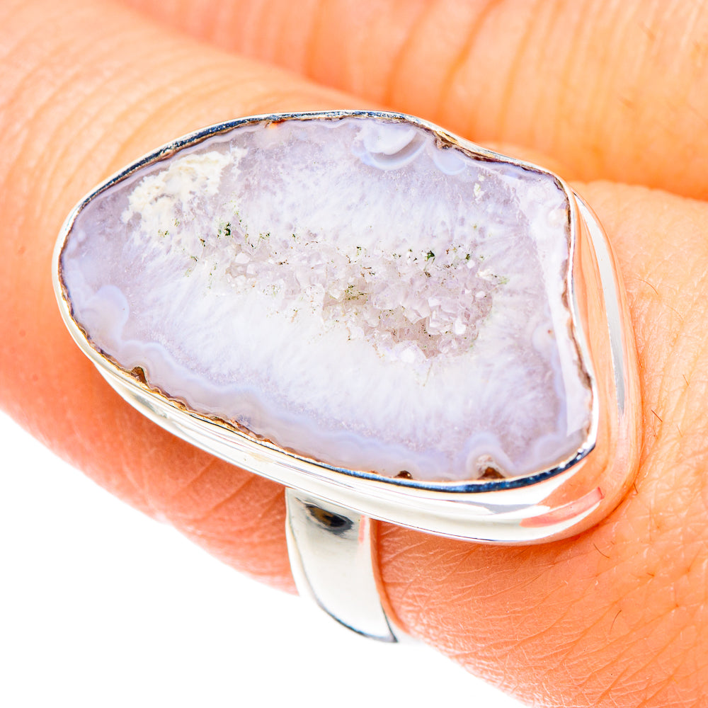 White Geode Slice Rings handcrafted by Anasilvercos - RING90058