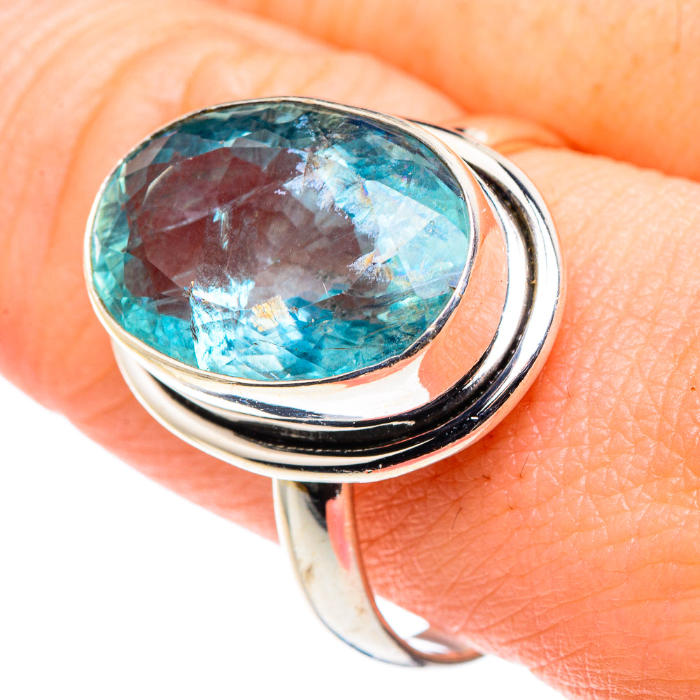 Blue Fluorite Rings handcrafted by Anasilvercos - RING90070