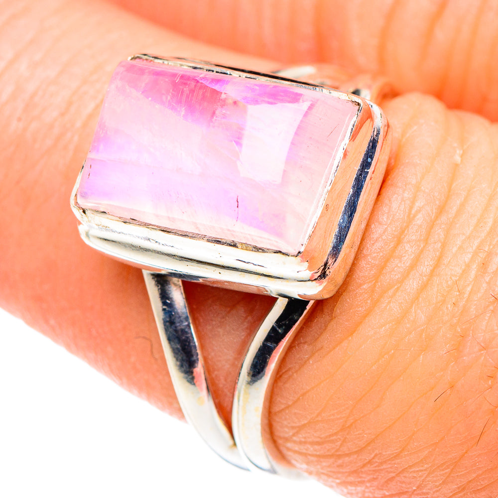 Pink Moonstone Rings handcrafted by Anasilvercos - RING90088