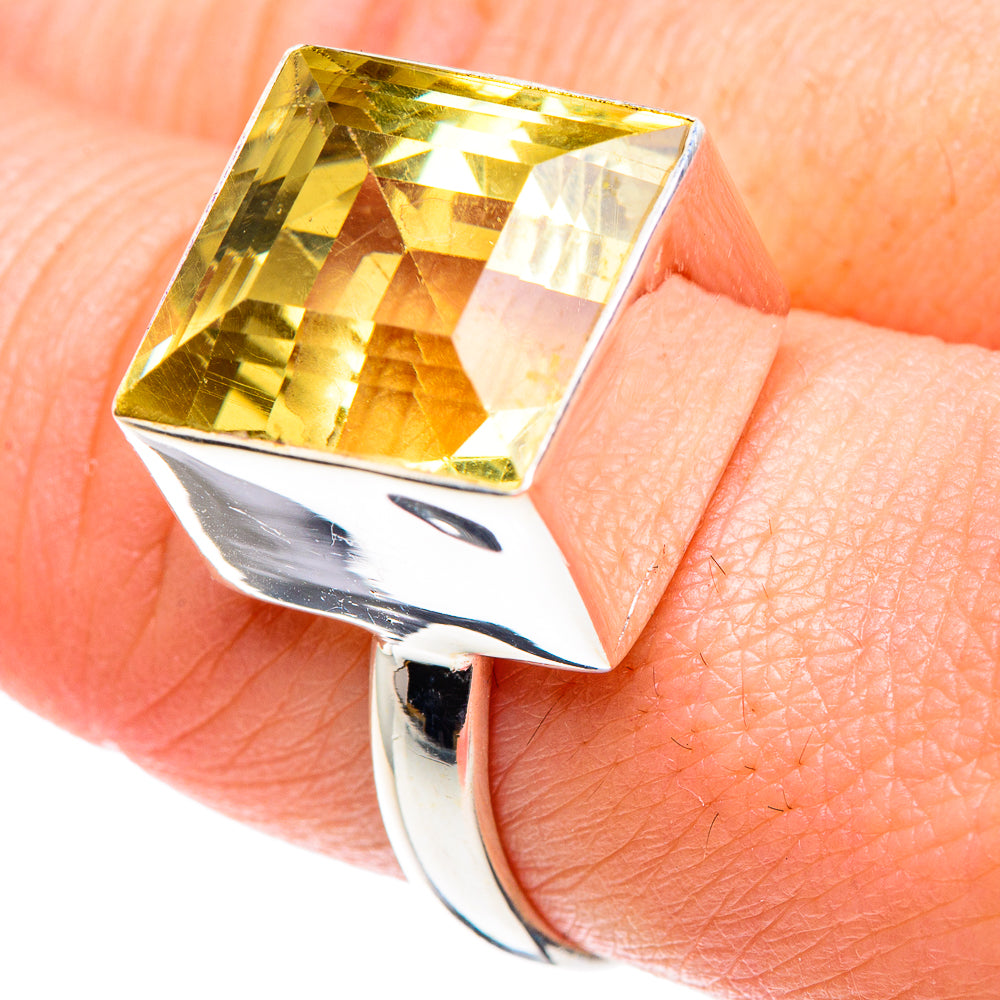 Lemon Quartz Rings handcrafted by Anasilvercos - RING90100