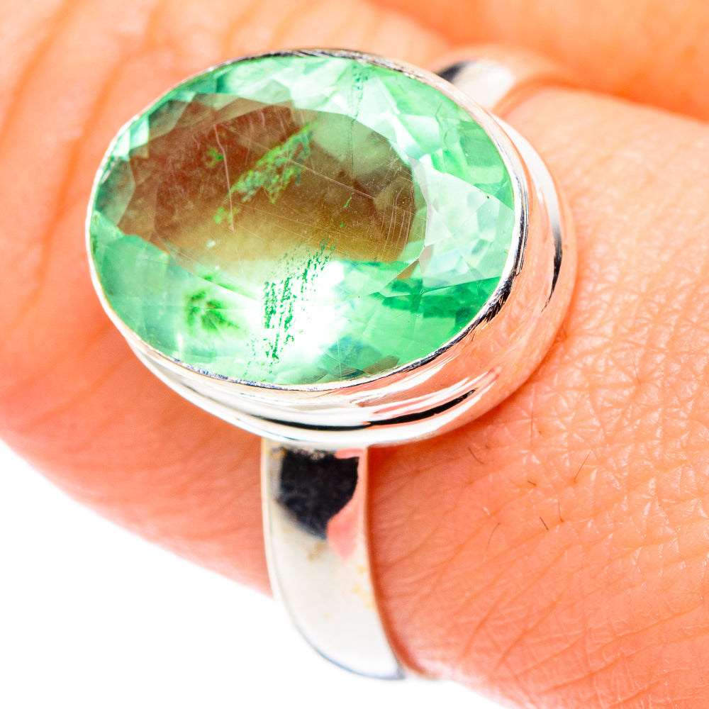 Green Fluorite Rings handcrafted by Anasilvercos - RING90114