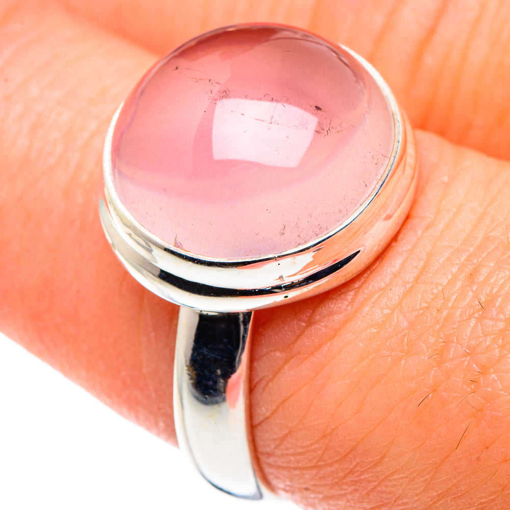 Rose Quartz Rings handcrafted by Anasilvercos - RING90117