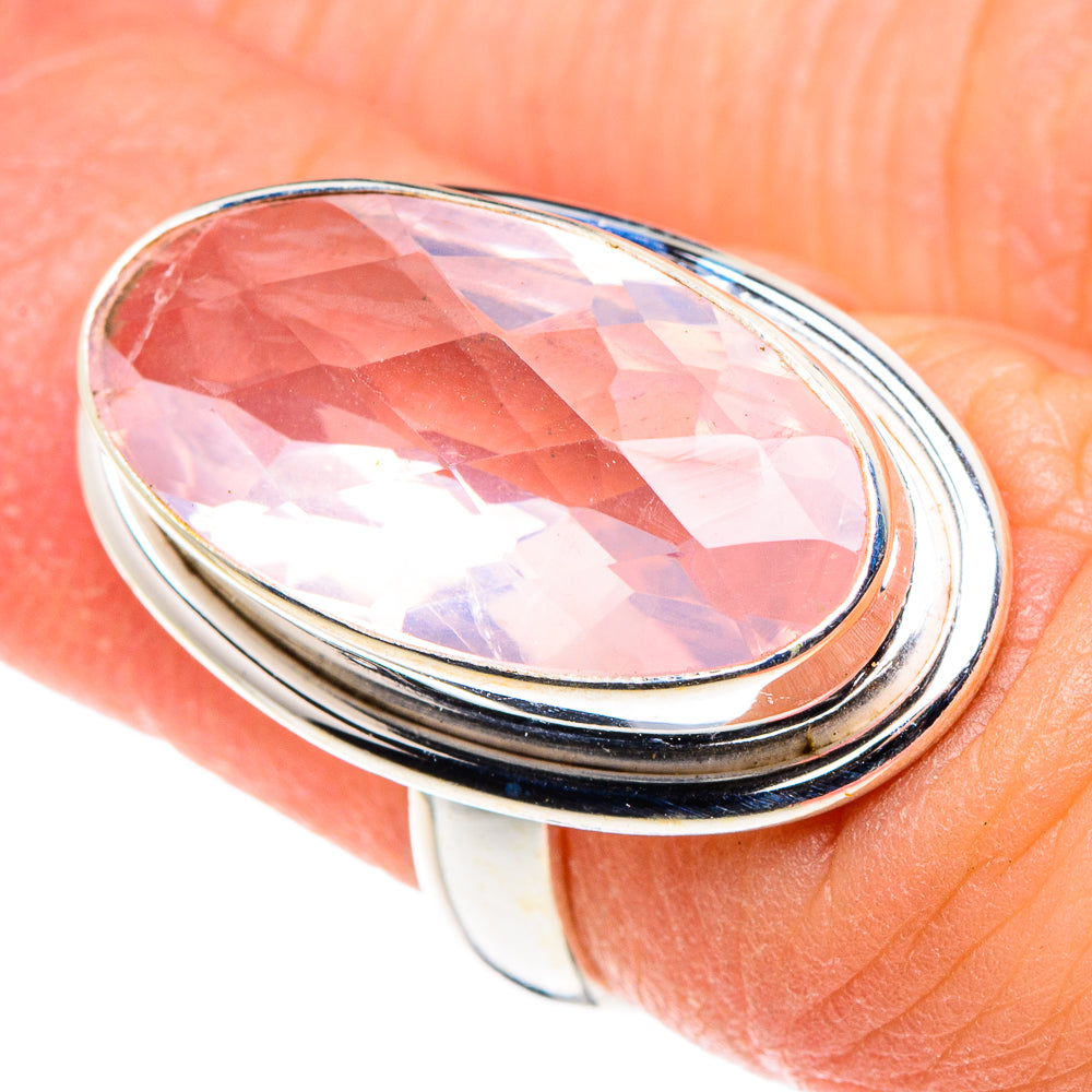 Rose Quartz Rings handcrafted by Anasilvercos - RING90119