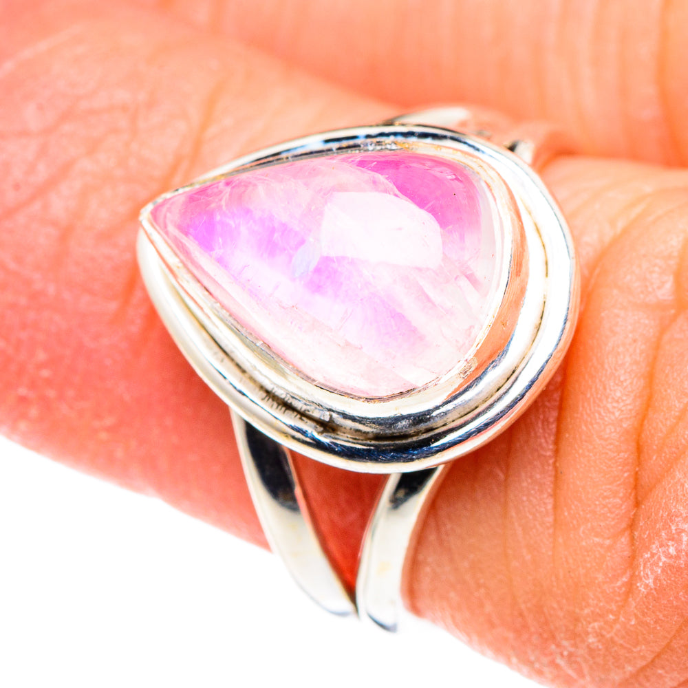 Pink Moonstone Rings handcrafted by Anasilvercos - RING90121