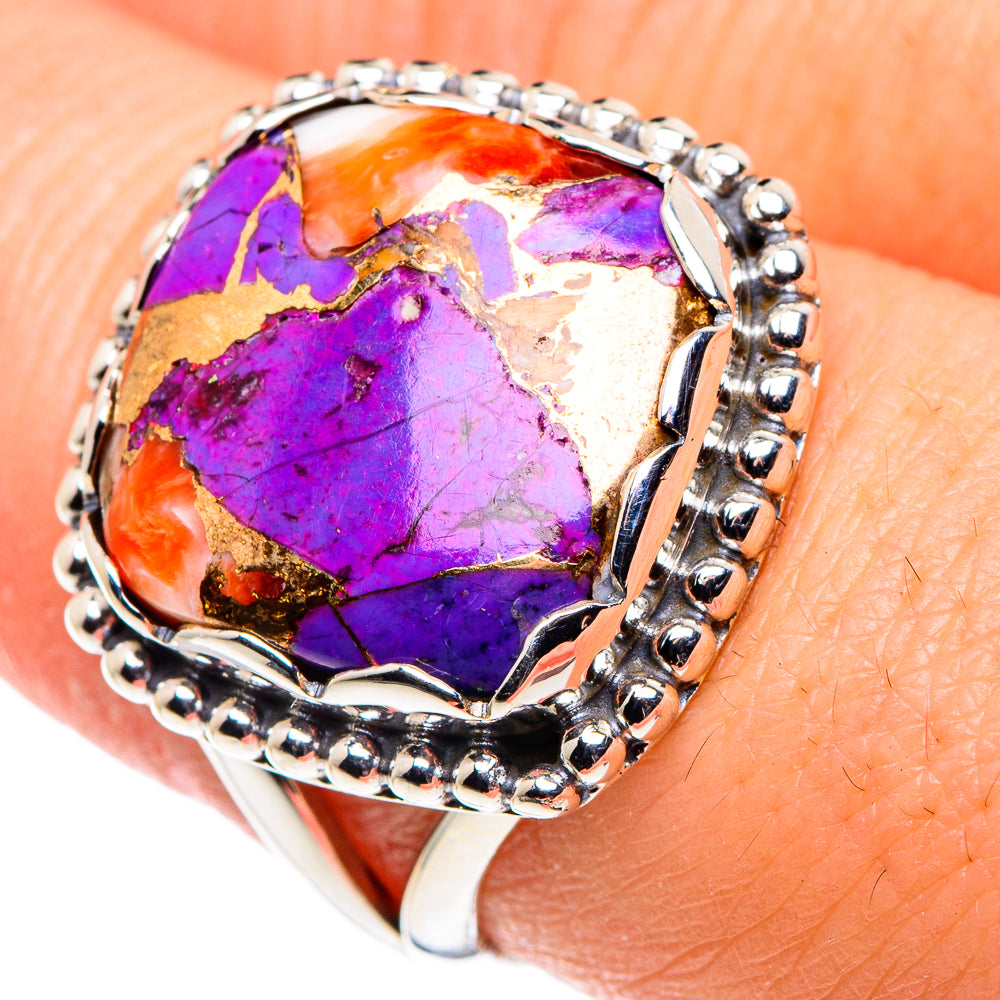 Purple Copper Composite Turquoise Rings handcrafted by Anasilvercos - RING90123